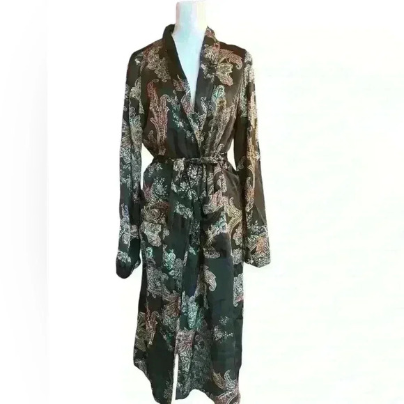 Aritzia  Wilfred Pillier Satin Duster Kimono Blue Paisley Print Size Extra Small - Picture 1 of 8
